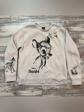Women’s Disney Bambi Graphic Pullover in Light Beige size Medium